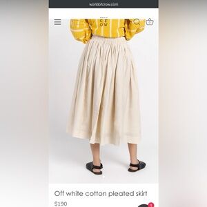 World of Crow pleated cotton full skirt